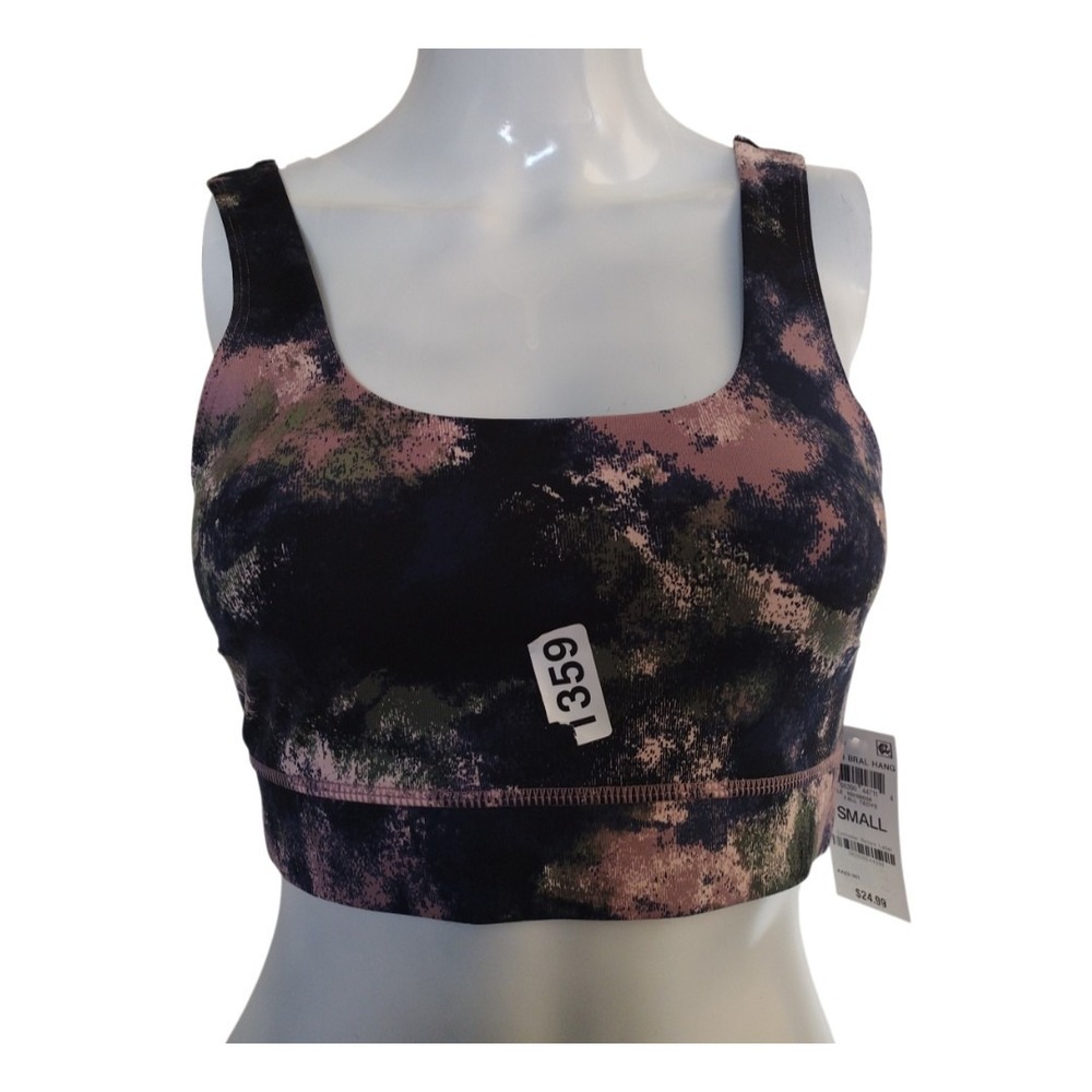 Jenni Sport Bralette Women S Blue Purple Tie Dye Stretch Athleisure Gym Yoga